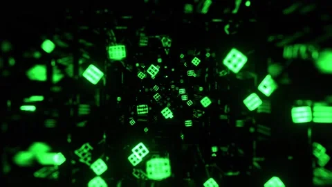 Green Fantastic Space with Neon Elements Background VJ Loop in 4K Stock-Footage 334718675