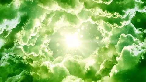 Green Fantasy Clouds イラスト素材
