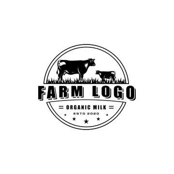 Green farm logos Vector emblem Stock Illustration