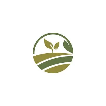 Green farm logos Vector emblem Stock Illustration