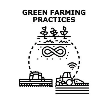 Green farming practices using smart precision agriculture technology Stock Illustration