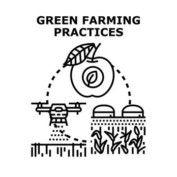 Green farming practices using smart agriculture technology Stock Illustration