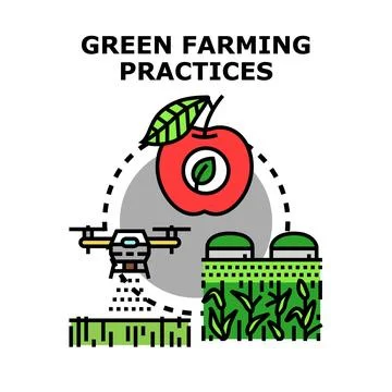 Green farming practices using smart agriculture technology Stock Illustration