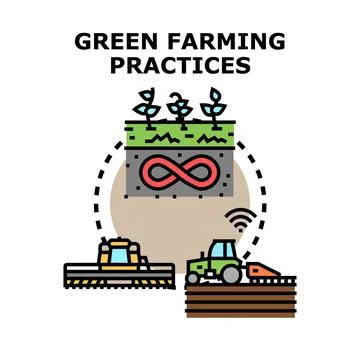 Green farming practices using smart precision agriculture technology Stock Illustration