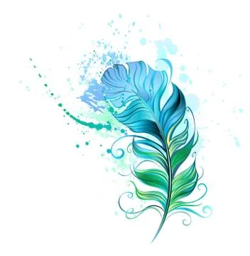 Green feather Stock Illustration