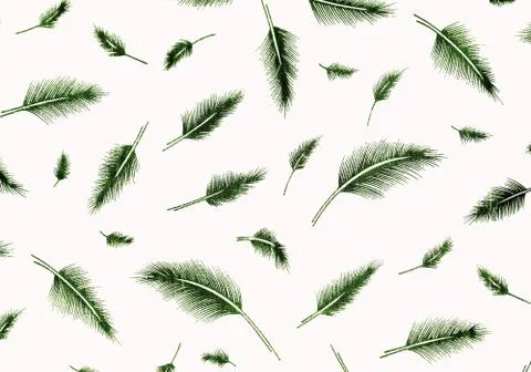 Green feathers pattern background Stock Photos