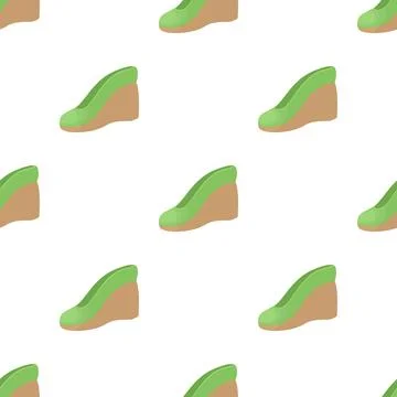 Green female shoe on a platform pattern seamless vector Illustrazione stock