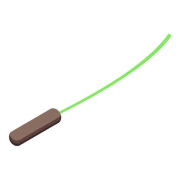 Green fiber optic cable transferring digital data isometric view 库存插图