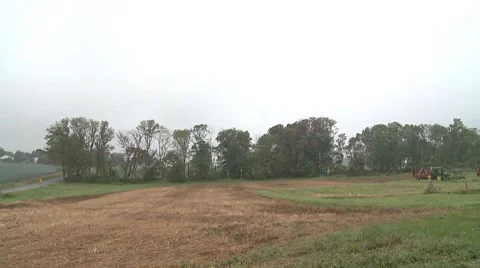 Green Field and Barn Stock Footage 8679258