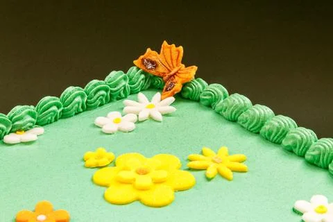 Green field cake 스톡 사진