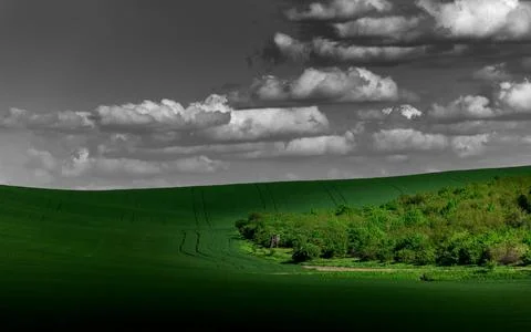 Green field lights Stock Photos