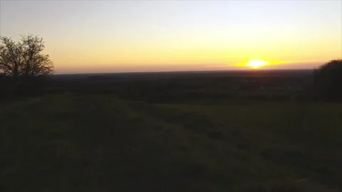 Green Field at Sunset Timelapse Stock Footage 171460644