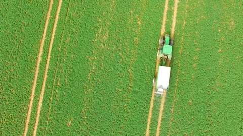 Green field with tractor. Stock-Footage 74200595