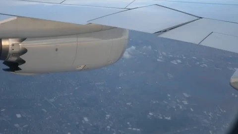 Green Fields from Aircraft Window Stock Footage 126769474