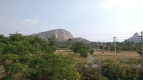 Green fields along with train track 動画素材 154307751