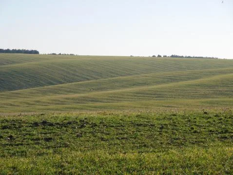 Green fields and mountains real nature Stock Photos