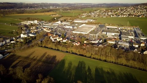 Green Fields And Small Town Stock Footage 103589726