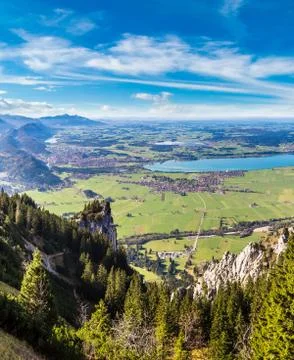 Green fields in Bavaria  in Germany Stock Photos