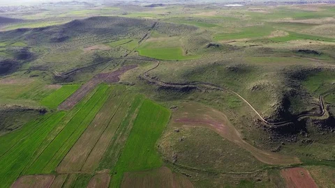 Green fields covered with soil Stock Footage 129635527
