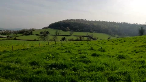 Green Fields England Pan Stock Footage 186996953