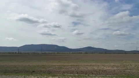 Green fields road car window. Stock Footage 163805158