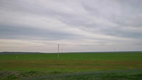 Green fields road car window. 動画素材 169690789