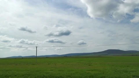Green fields road car window. Stock Footage 185443863