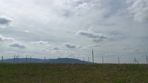 Green fields road car window. Stock Footage 185444137
