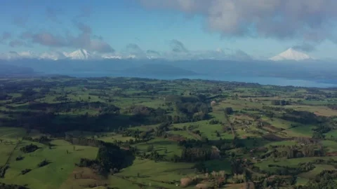 Green fields seen with drone countryside Stock Footage 249467833