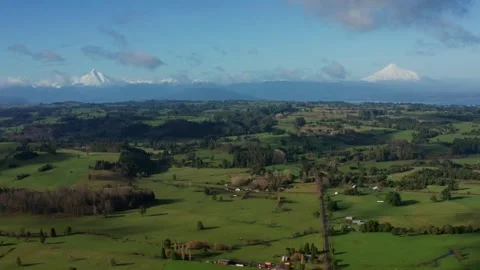 Green fields seen with drone countryside Stock Footage 249467888