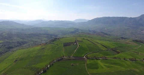 Green fields sicilian Stock Footage 76095149