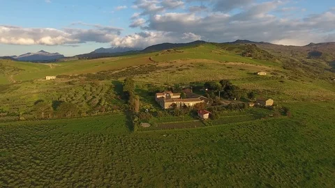 Green fields sicilian Stock Footage 76208018