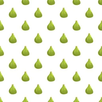 Green fig fruit repeating pattern design texture Stock Illustration