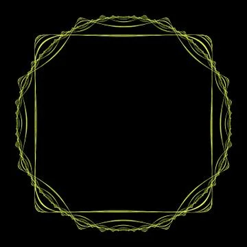 Green figured frame of square shape Stock Illustration