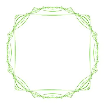 Green figured frame of square shape Stock Illustration
