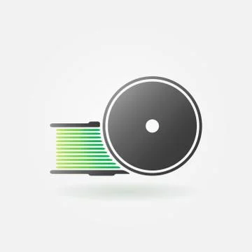 Green filament for 3D Printer vector icon イラスト素材