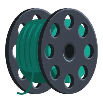 Green filament on spool for 3d printer isolated on white background Stock Illustration
