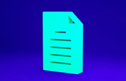 Green File document icon isolated on blue background. Checklist icon. Busines Stock Illustration