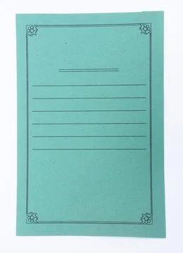 Green File Folder Cover Isolated on White Background Stockfoto's