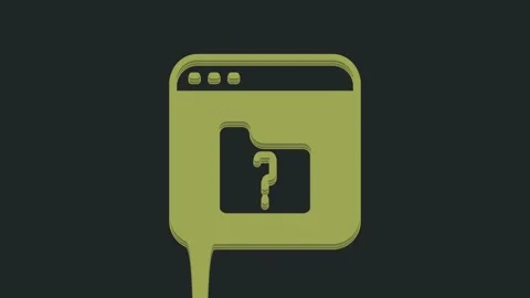 Green File missing icon isolated on black background. 4K Video motion graphic Stock Footage 235518277