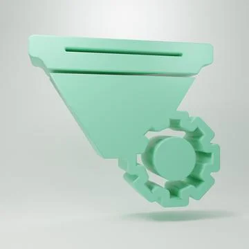 Green Filter setting icon isolated on grey background. Minimalism concept. .. Illustrazione stock