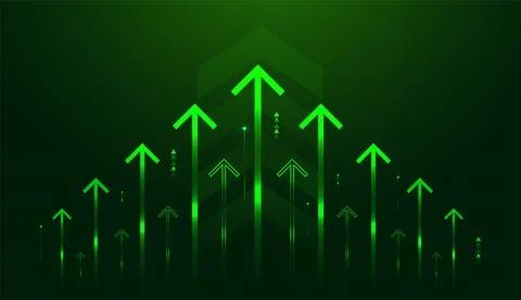 Green finance background featuring vibrant Arrows that symbolize growth, up.. Stock Illustration