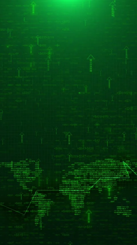 Green finance world map dollar numbers, rising arrows, grid texture, and stock c Stock Footage 340566145