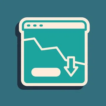 Green Financial growth decrease icon isolated on green background. Increasi.. Stock Illustration