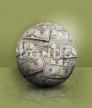 Green financial money ball Stock Illustration