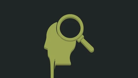 Green Finding a problem in psychology icon isolated on black background. 4K Stock Footage 235510462