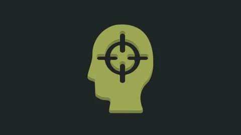 Green Finding a problem in psychology icon isolated on black background. 4K Stock Footage 235510599