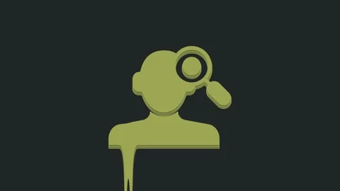 Green Finding a problem in psychology icon isolated on black background. 4K Stock Footage 235601929