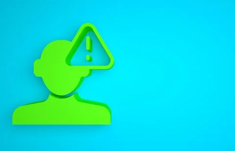 Green Finding a problem in psychology icon isolated on blue background Illustrazione stock