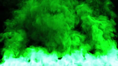 Green fire burning loop effect animation Stock Footage 261800379